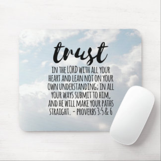 Mousepad Confiança no Lorde Proverbs 3:5-6