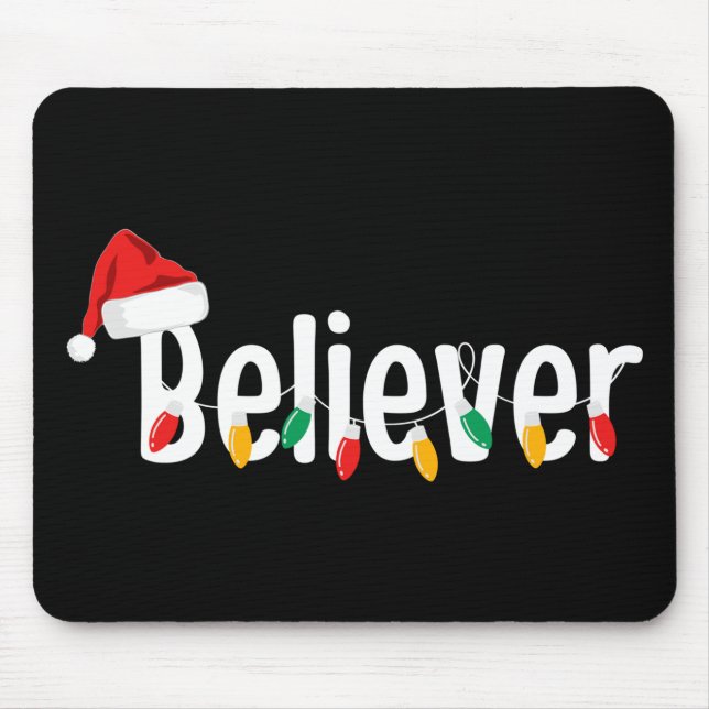 Mousepad Confiante de Fé de Natal | Luzes de Natal Santa Cl (Frente)