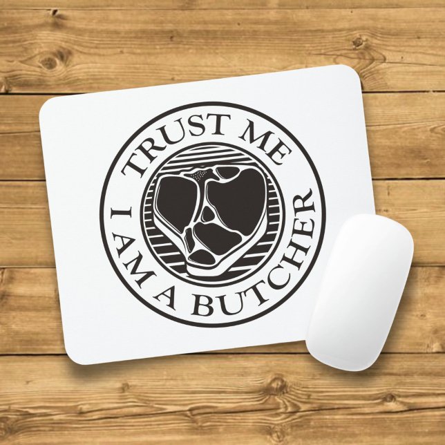 Mousepad Confie em mim, eu sou um açougueiro T-bone (Criador carregado)