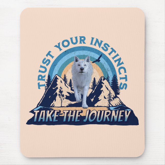 Mousepad Confie em Seus Instintos Aventura do Lobo Ártico A (Frente)