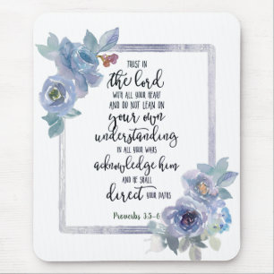 Mousepad Confie no Senhor floral