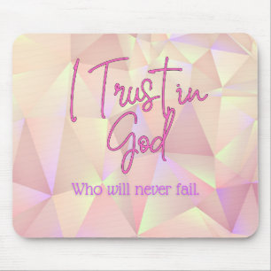 Mousepad Confio em Deus Fundo Rosa