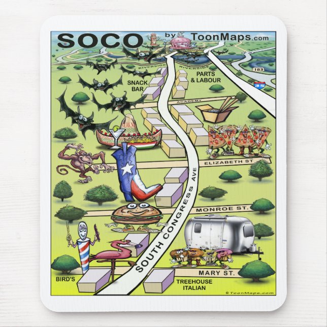Mousepad Congresso do Sul Ave Mapa de Cartoons ATX (Frente)