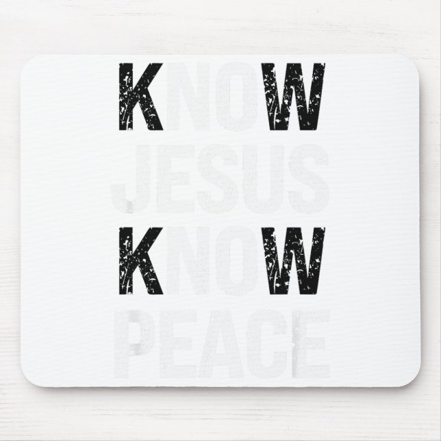 Mousepad Conheça Jesus Conheça Paz Fé Cristã  (Frente)