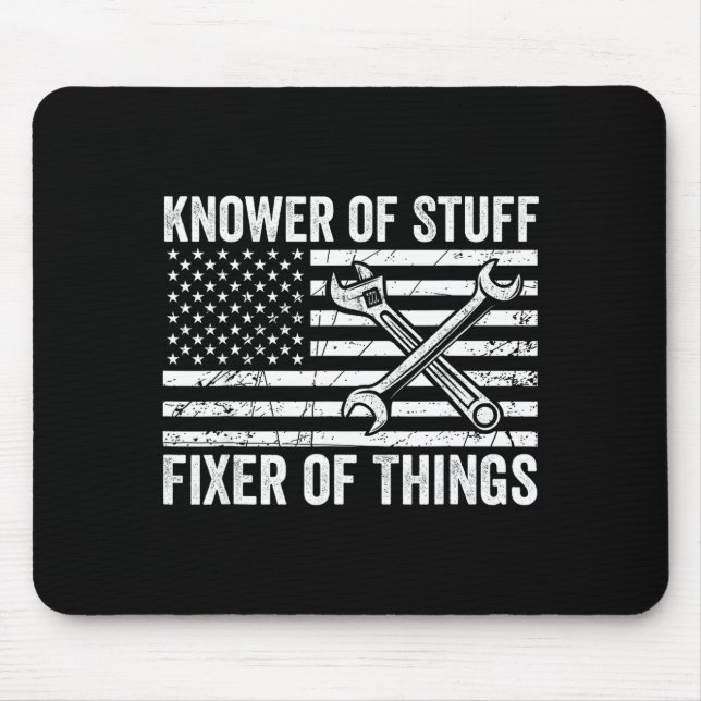 Mousepad Conhecedor de coisas consertador de coisas homens  (Frente)