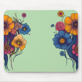 Mousepad Conjunto artístico de belas flores