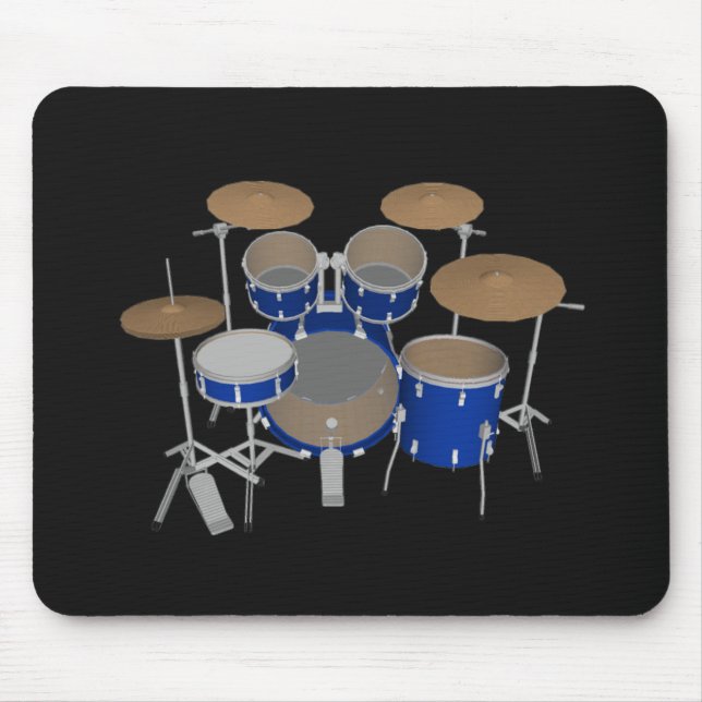 Mousepad Conjunto de 5 Partes de Tambor - Término Azul - Su (Frente)