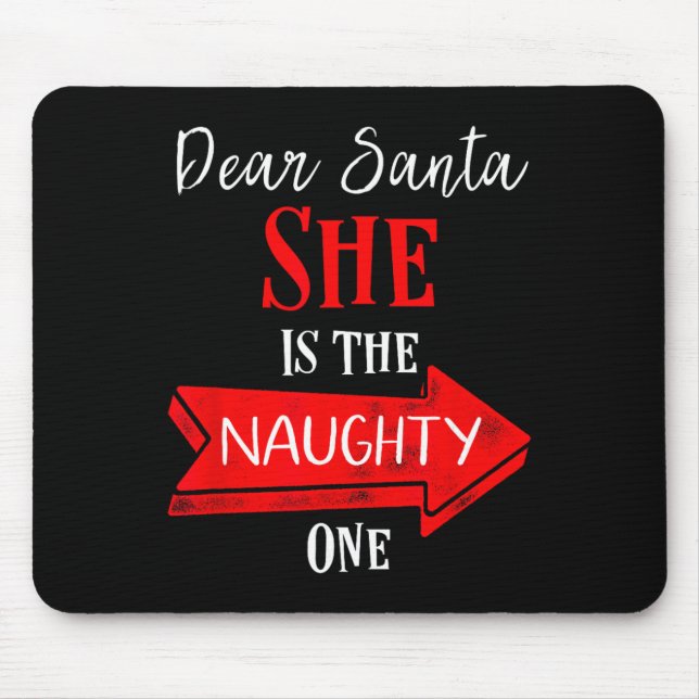 Mousepad Conjunto De Natal Para Casais Ela É A Travessa (Frente)
