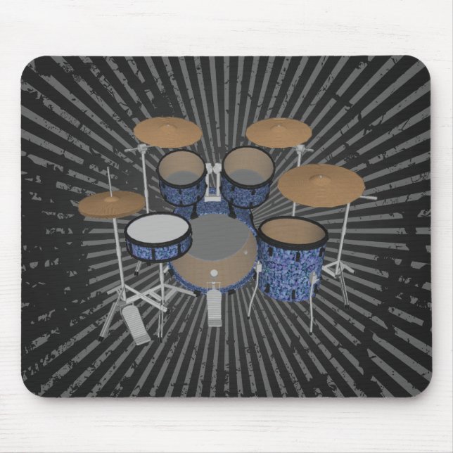 Mousepad Conjunto de Tambores de 5 Peças - Tambores Azul Pe (Frente)