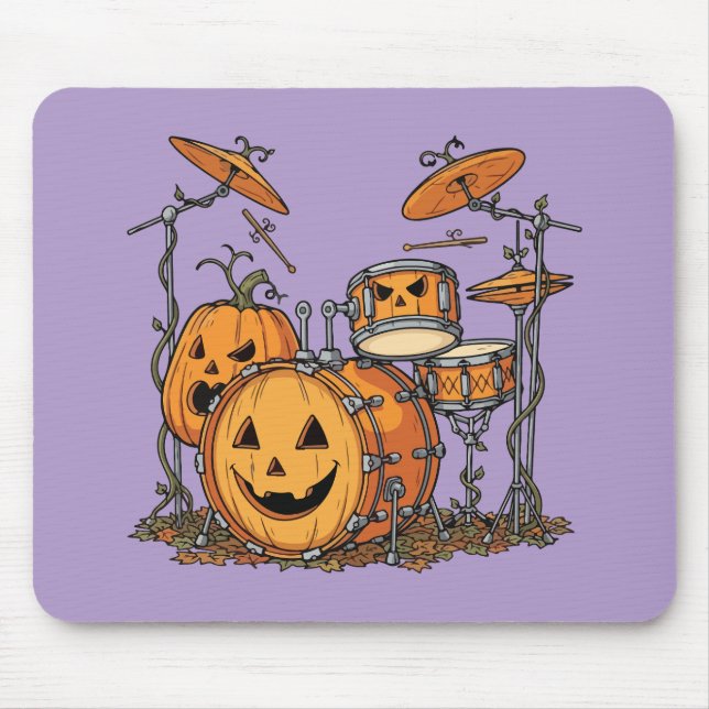 Mousepad Conjunto de Tambores de Abóbora de Halloween (Frente)