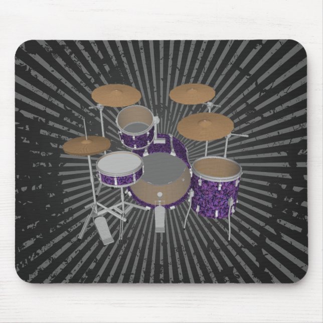 Mousepad Conjunto de tambores Jazz - Tambores Violetas Pers (Frente)
