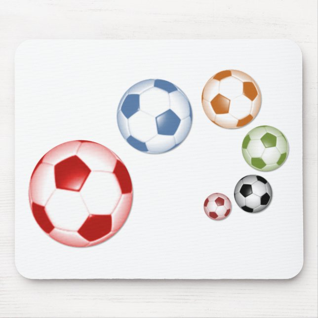 Mousepad Conjunto fofo de bolas de futebol (Frente)