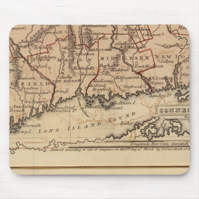 Mousepad Connecticut, Nova Inglaterra (Frente)