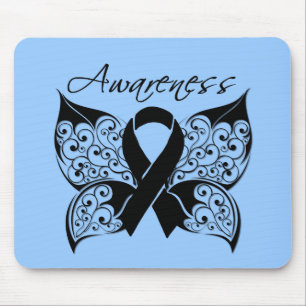Mousepad Consciência da borboleta do tatuagem - cancer de
