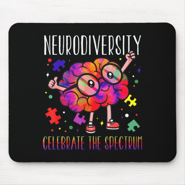 Mousepad Consciência da neurodiversidade cérebro asd adhd a (Frente)