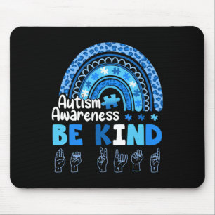 Mousepad Consciência do Autismo Seja Gentil Sinal de Lingua