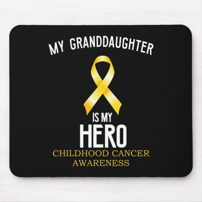 Mousepad Consciência do cancer infantil Minha neta é minha (Frente)