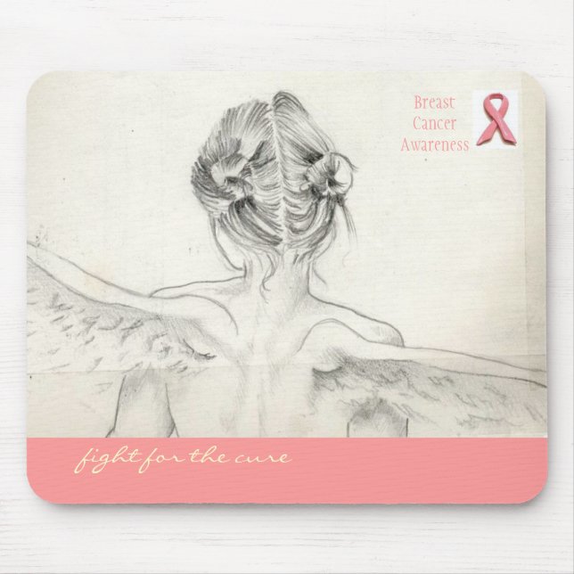 Mousepad Consciência do cancro da mama "luta para rato da (Frente)
