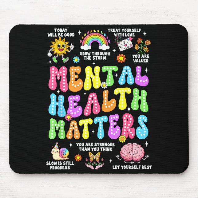 Mousepad Consciência sobre doenças do cérebro humano saúde  (Frente)