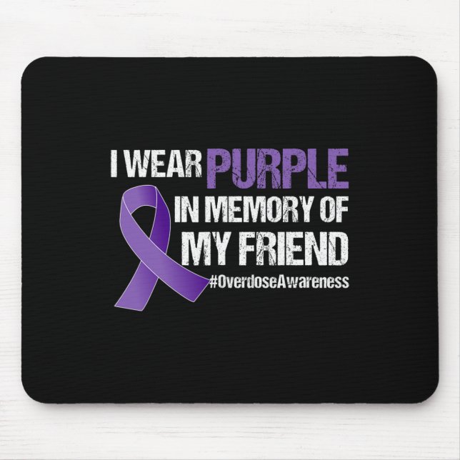 Mousepad Consciência sobre Overdose Eu Uso Roxo Pelo Meu Am (Frente)