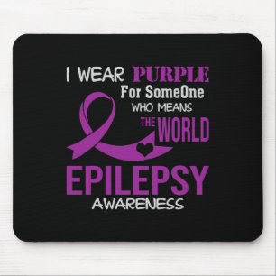 Mousepad Consciencialização da Epilepsia Eu Uso Roxo Pelo M