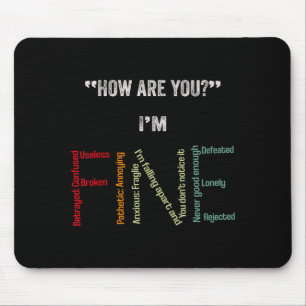 Mousepad Consciencialização da Saúde Mental Prevenção do Su