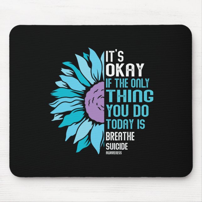 Mousepad Conscientização da Depressão Prevenção do Suicídio (Frente)