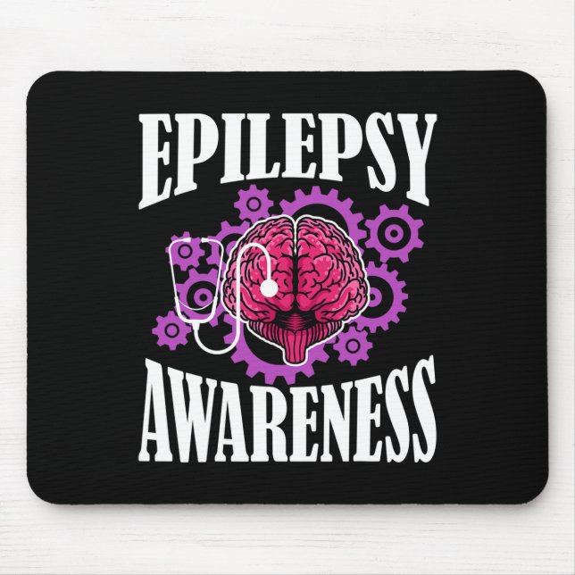 Mousepad Conscientização da Epilepsia Diagnosticar Guerreir (Frente)