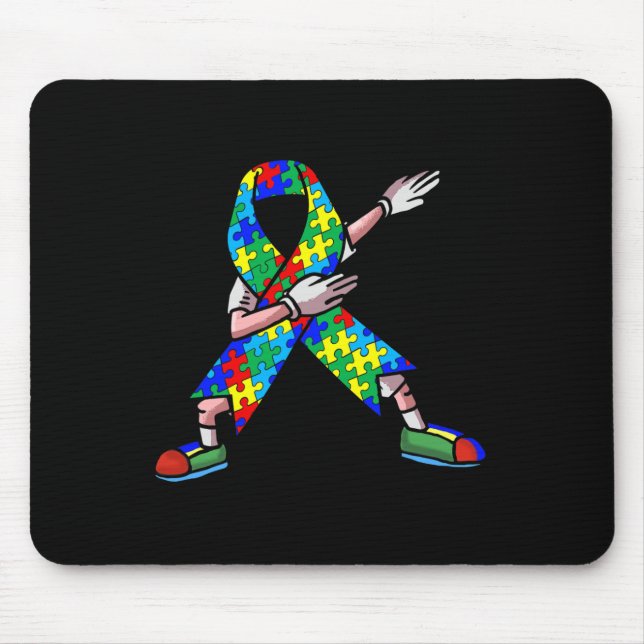Mousepad Conscientização do Autismo Crianças Dabbing Peça d (Frente)