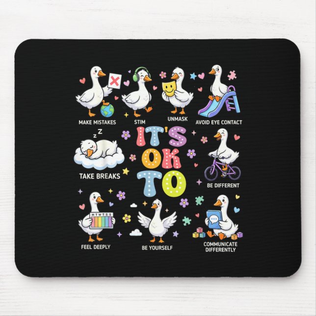 Mousepad Conscientização do Autismo Para Ser Diferente Sill (Frente)