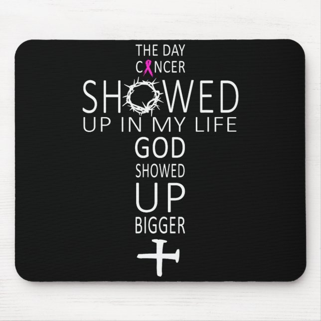 Mousepad Conscientização do Câncer de Mama Deus Apareceu Ma (Frente)