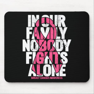 Mousepad Conscientização do Câncer de Mama Família Rosa de