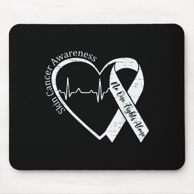Mousepad Conscientização do Câncer de Pele Coração Maio Con (Frente)