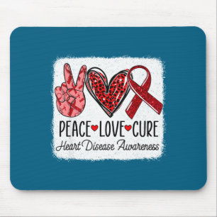 Mousepad Conscientização Doença Cardíaca Amor Paz Suporte V