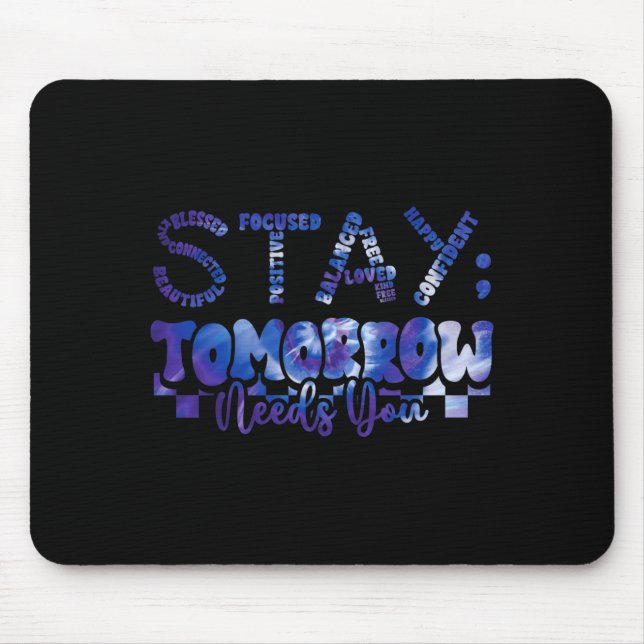 Mousepad Conscientização Prevenção Amanhã Saúde Mental (Frente)