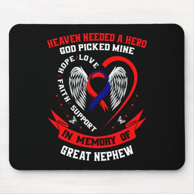 Mousepad Conscientização sobre Doenças Cardíacas em Memória (Frente)