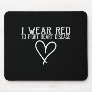 Mousepad Conscientização sobre Doenças Cardíacas Eu Uso Ver