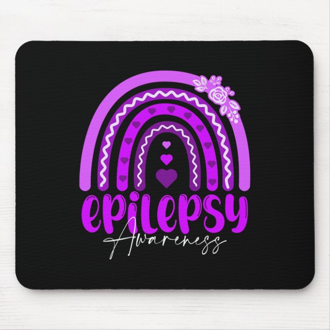 Mousepad Conscientização sobre Epilepsia-arco-íris Roxo .co (Frente)