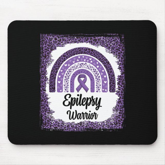 Mousepad Conscientização sobre Epilepsia Leopardo Arco-íris (Frente)