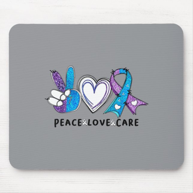 Mousepad Conscientização sobre Prevenção Faixa Roxa Azul Im (Frente)