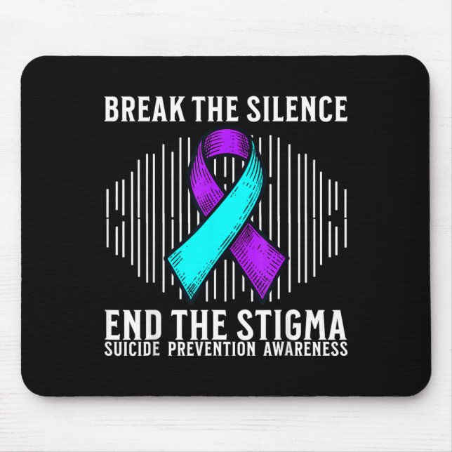 Mousepad Conscientização sobre Suicídio Apoio Prevenção ao  (Frente)
