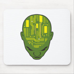 Mousepad conselho de circuito cabeça amarela e verde