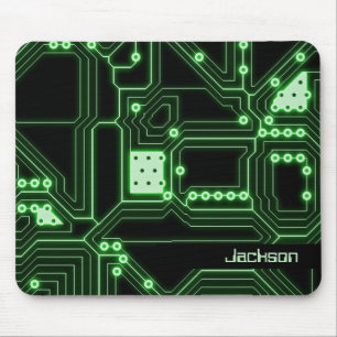 Mousepad Conselho Neon Green Circuit   Personalizado
