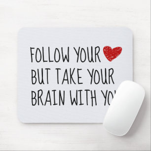 Mousepad Conselho Sábio Com Coração de Rabisco Vermelho