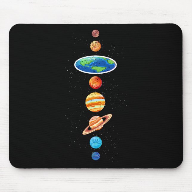 Mousepad Conspiração da Terra Plana - Planetas do Sistema S (Frente)