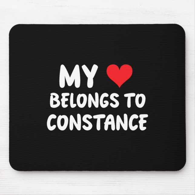 Mousepad Constance - Meu Coração Pertence a Constance - Amo (Frente)