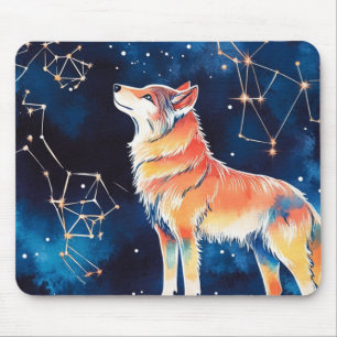 Mousepad Constelação Cósmica Lobo Galáxia Vibrante