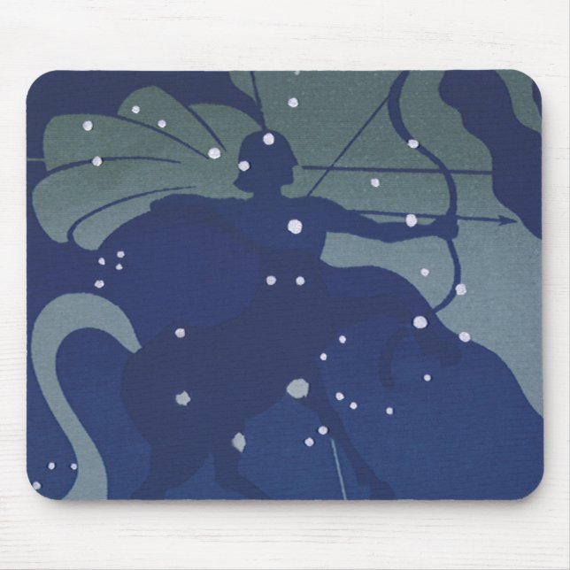 Mousepad Constelação de Sagitário Astrologia Zodíaco Vintag (Frente)