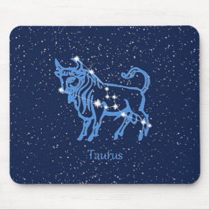 Mousepad Constelação de Touro e Signo do Zodíaco com Estrel