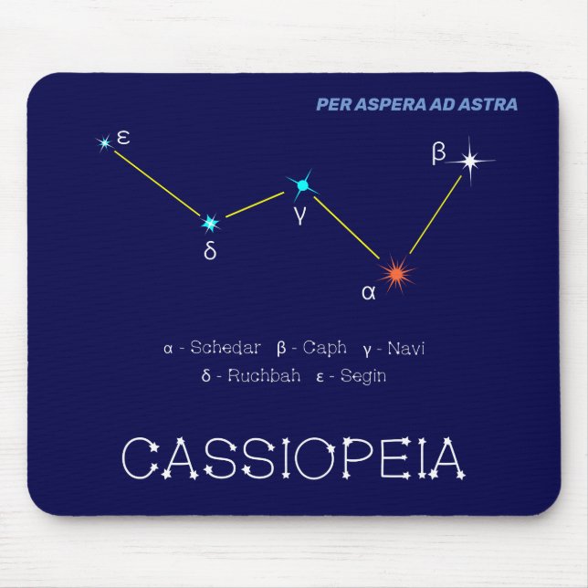 Mousepad Constelação do Hemisfério norte Cassioipeia (Frente)